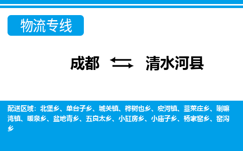成都到清水河物流:货运公司电话,专线查询,需要几天 成都到清水河物流:货运公司电话,专线查询,需要几天